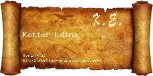 Ketter Edina névjegykártya